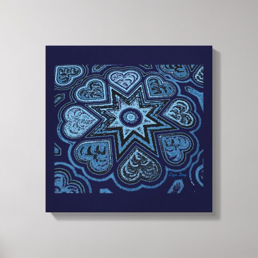 'Hearts Full of Love'-paneelafdruk (Rustics) (Blau Canvas Afdruk (Voorkant)
