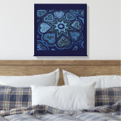 'Hearts Full of Love'-paneelafdruk (Rustics) (Blau Canvas Afdruk (Insitu (Slaapkamer))