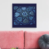 'Hearts Full of Love'-paneelafdruk (Rustics) (Blau Canvas Afdruk (Insitu (Woonkamer))