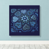 'Hearts Full of Love'-paneelafdruk (Rustics) (Blau Canvas Afdruk (Insitu (Houten vloer))