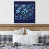 'Hearts Full of Love'-paneelafdruk (Rustics) (Blau Canvas Afdruk (Insitu (Slaapkamer))