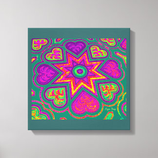 'Hearts Full of Love'-paneelprint (Helder)(Groen) Canvas Afdruk