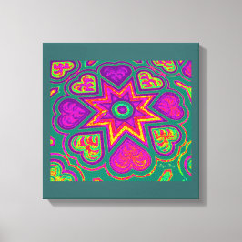 'Hearts Full of Love'-paneelprint (Helder)(Groen) Canvas Afdruk