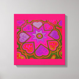 'Hearts Full of Love'-paneelprint (heldere kleuren Canvas Afdruk