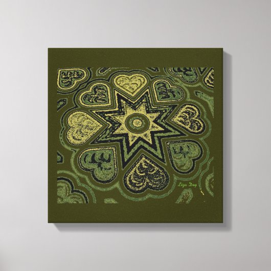 'Hearts Full of Love'-paneelprint (Rustics)(Olijf) Canvas Afdruk (Voorkant)