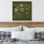'Hearts Full of Love'-paneelprint (Rustics)(Olijf) Canvas Afdruk (Insitu (Slaapkamer))