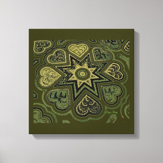 'Hearts Full of Love'-paneelprint (Rustics)(Olijf) Canvas Afdruk (Voorkant)