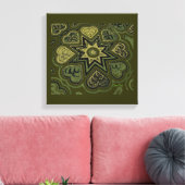 'Hearts Full of Love'-paneelprint (Rustics)(Olijf) Canvas Afdruk (Insitu (Woonkamer))