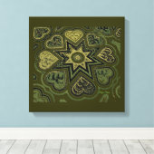 'Hearts Full of Love'-paneelprint (Rustics)(Olijf) Canvas Afdruk (Insitu (Houten vloer))