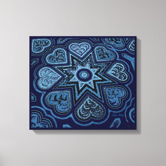 'Hearts Full of Love'-paneelprinter (Rustics) (bla Canvas Afdruk (Voorkant)