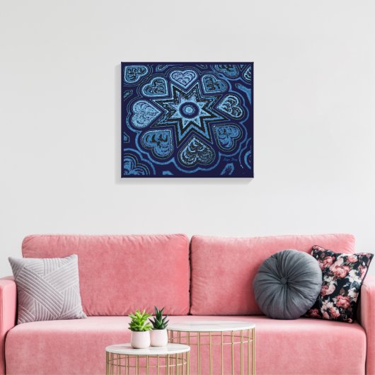 'Hearts Full of Love'-paneelprinter (Rustics) (bla Canvas Afdruk (Insitu (Woonkamer))