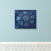 'Hearts Full of Love'-paneelprinter (Rustics) (bla Canvas Afdruk (Insitu (Houten vloer))