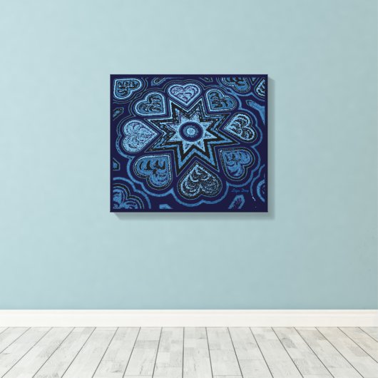 'Hearts Full of Love'-paneelprinter (Rustics) (bla Canvas Afdruk (Insitu (Houten vloer))