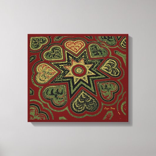 'Hearts Full of Love'-panel (Rustics) (Bourgogne) Canvas Afdruk (Voorkant)