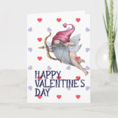 Hearts Funny Valentijn Cupid Gnome Sweeite Feestdagen Kaart (Voorkant)