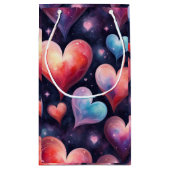 Hearts Galaxy Waterverf Valentijnse kunst Klein Cadeauzakje (Achterkant)