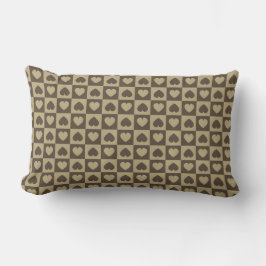 Hearts Galore Brown en Tan Kussen