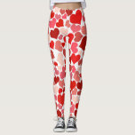 Hearts Galore Leggings<br><div class="desc">Veel harten,  in verschillende tinten rood,  bruin en roze.</div>