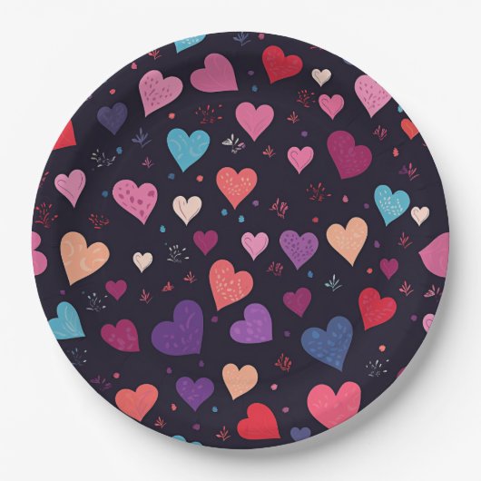 Hearts Galore Papieren Bordje (Voorkant)