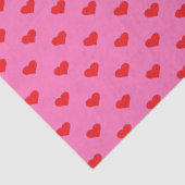 Hearts Galore, red hearts on pink, Tissuepapier (Detail)