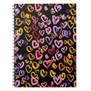 Hearts Galore: Waterverf Naadloos Patroon Notitieboek