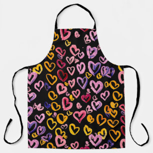 Hearts Galore: Waterverf Naadloos Patroon Schort