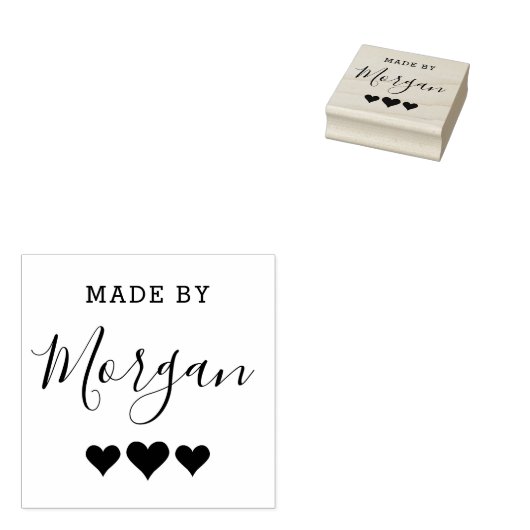 Hearts | Gemaakt door Creative Wooden met de douan Rubberstempel (Gestempeld)