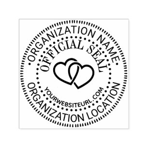 Hearts Generic Custom Officiële Seal Naam Loc URL Zelfinktende Stempel
