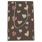 Hearts Gift Tassen - Bruin Medium Cadeauzakje (Voorkant)