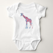 Hearts Giraffe Baby uit één stuk bodysuit (Voorkant)