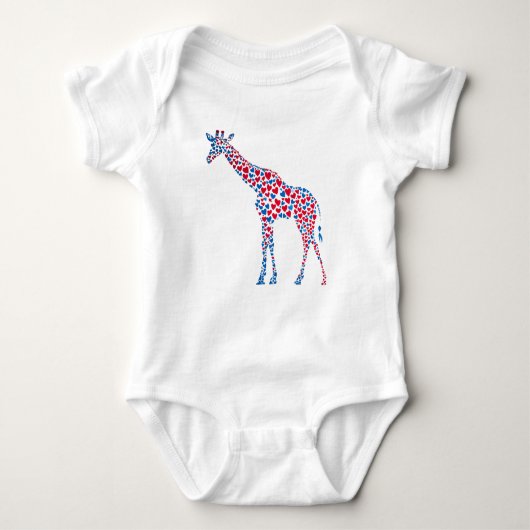 Hearts Giraffe Baby uit één stuk bodysuit (Voorkant)