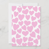 Hearts Girl Baby shower Uitnodiging Roze Whimsical (Achterkant)