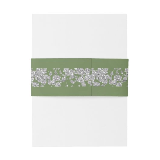 Hearts & Glitter - Sage Uitnodigingen Wikkel (Achterkant Voorbeeld)