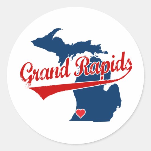 Hearts Grand Rapids Michigan Ronde Sticker (Voorkant)