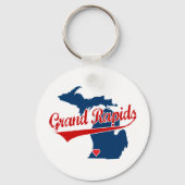 Hearts Grand Rapids Michigan Sleutelhanger (Voorkant)