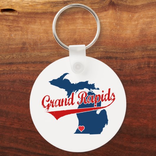 Hearts Grand Rapids Michigan Sleutelhanger (Voorkant)