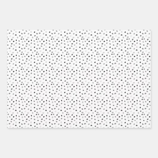 Hearts - Gray to Black on White Background Inpakpapier Vel (Voorkant)