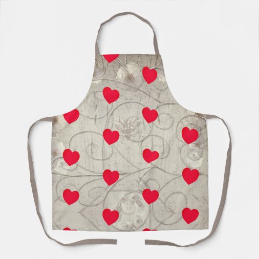 Hearts & Grey All-Over Print Schort (Voorkant)