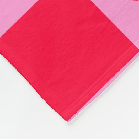 Hearts Grid roze en rood Fleece Deken (Hoek)