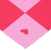 Hearts Grid roze en rood Korte Tafelloper (Hoek)