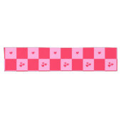 Hearts Grid roze en rood Korte Tafelloper (Horizontaal)