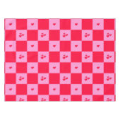 Hearts Grid roze en rood Tafelkleed (Voorkant (Horizontaal))