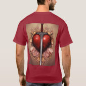 Heart's Guardian: Zwaard en hart print T-shirt (Achterkant)