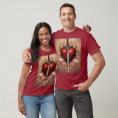 Heart's Guardian: Zwaard en hart print T-shirt (Unisex)