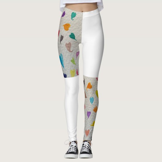 Hearts Half Printed Leggings  (Voorkant)
