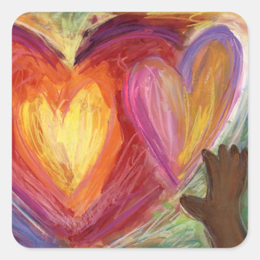 Hearts & Hands Love Diversity Art Decal Stickers (Voorkant)