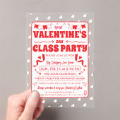 Hearts Happy Valentine’s Day Modern Love Pattern Acryl Uitnodigingen (Insitu (Draagbaar))