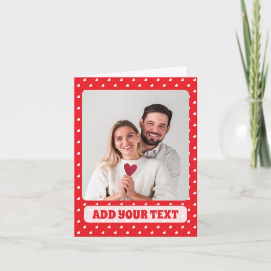 Hearts Happy Valentine’s Day Modern Love Pattern Feestdagen Kaart (Voorkant)