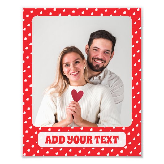 Hearts Happy Valentine’s Day Modern Love Pattern Foto Afdruk (Voorkant)