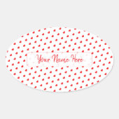 Hearts Happy Valentine’s Day Modern Love Pattern Ovale Sticker (Voorkant)